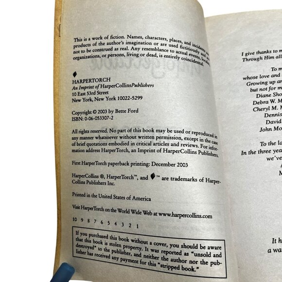 Unforgettable By Bette Ford Paperback Romance Novel HarperTorch 2003 - Picture 3 of 12